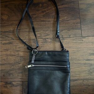 Black Leather Bag Classic Minimalist Design